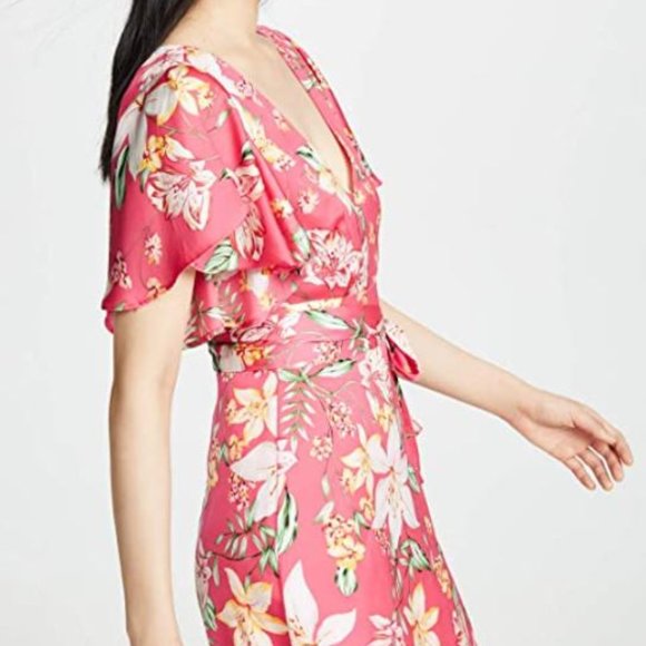 Revolve BB Dakota Trending Tropic Hot Pink Ruffle Mini Dress size 6 - Picture 4 of 15